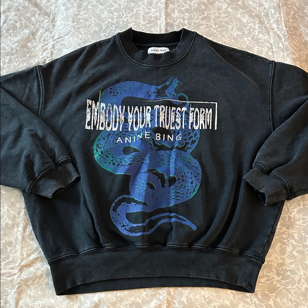 Anine Bing Sweatshirt Jack Viper - Washed Black